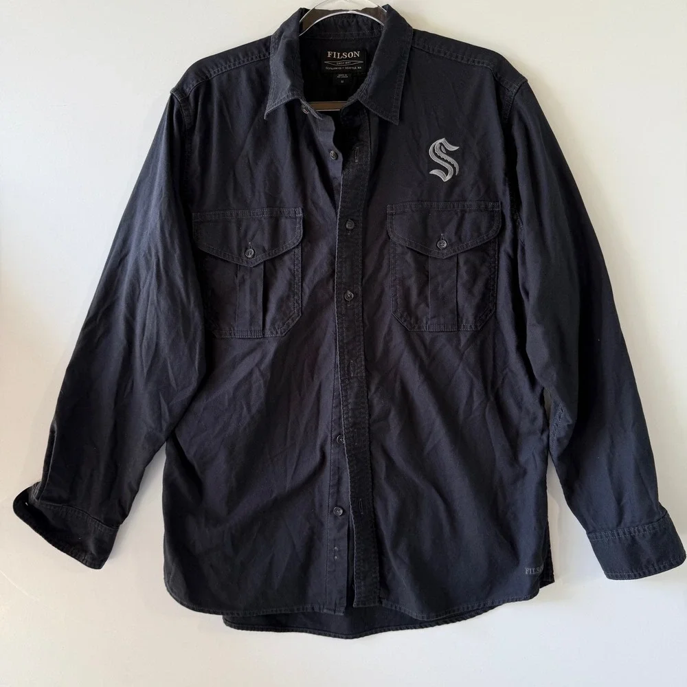 Seattle‎ Kraken CC Filson Guide Shirt Mens button Up Size M. Black $140